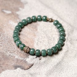 Green linden root Bracelets for women Brass beads Bracelets for men