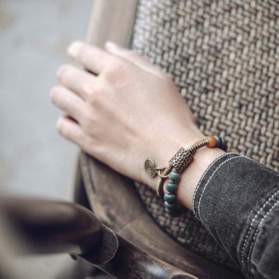 Green Bodhi Root Bracelets Brass beads Bracelets for men and Bracelets for women Green Bodhi Root Bracelets Brass beads Bracelets for men and Bracelets for women