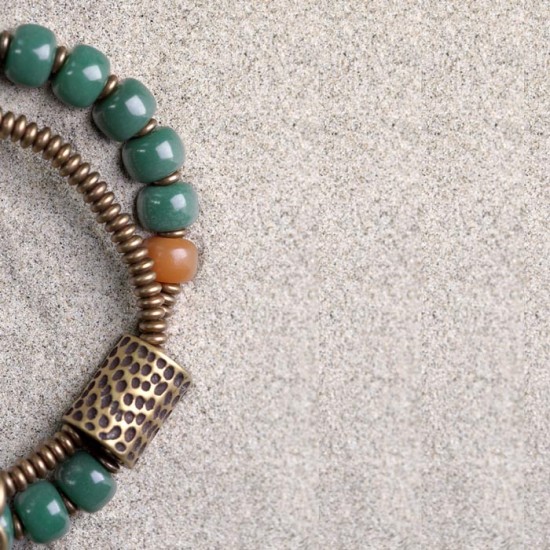 Green Bodhi Root Bracelets Brass beads Bracelets for men and Bracelets for women Green Bodhi Root Bracelets Brass beads Bracelets for men and Bracelets for women