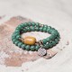 Bracelets for men Green Bodhi Root Bracelets Brass beads Yellow jade