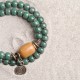 Bracelets for men Green Bodhi Root Bracelets Brass beads Yellow jade