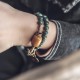 Bracelets for men Green Bodhi Root Bracelets Brass beads Yellow jade