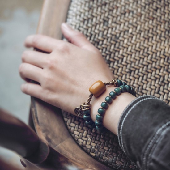 Bracelets for men Green Bodhi Root Bracelets Brass beads Yellow jade Bracelets for women Bracelets for men Green Bodhi Root Bracelets Brass beads Yellow jade Bracelets for women
