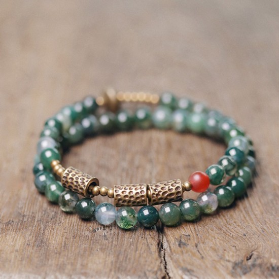 Bracelets for women Aquatic Onyx Beads Bracelets Brass beads Red jade Bracelets for men