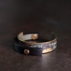 Brass bracelet match Ebony Bracelet original design couple bracelet