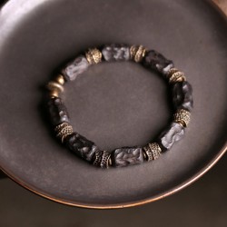 Ebony beads Bracelets for men brass beads bracelets for women