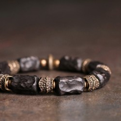 Ebony beads Bracelets for men brass beads bracelets for women