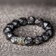 Meteorite Texture Ebony Bracelets for men Ebony brass beads bracelets for women
