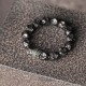 Meteorite Texture Ebony Bracelets for men Ebony brass beads bracelets for women