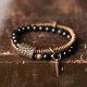 Obsidian Brass beads Bracelets for men Double layer Bracelets for Women