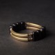 Ebony beads Bracelets for men double brass pipe bracelets for women