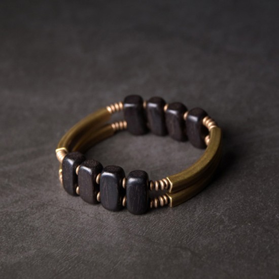 Ebony beads Bracelets for men double brass pipe bracelets for women Ebony beads Bracelets for men double brass pipe bracelets for women