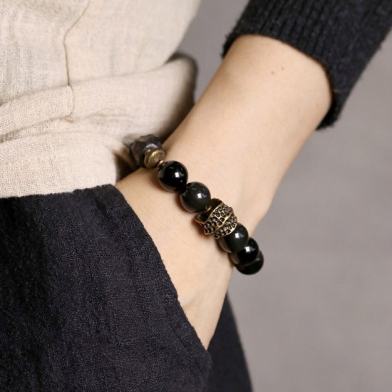 Ebony mixed with obsidian Bracelet original design obsidian bracelets Ebony mixed with obsidian Bracelet original design obsidian bracelets