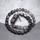 Black hair crystal Bracelet Original design Ebony brass bracelets