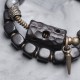 Black hair crystal Bracelet Original design Ebony brass bracelets