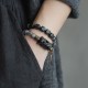 Black hair crystal Bracelet Original design Ebony brass bracelets