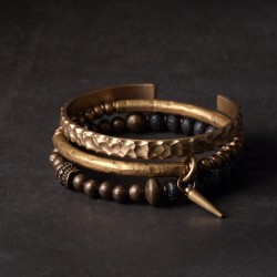 Volcanic stone Bracelets Original design Brass Three combinations bracelets