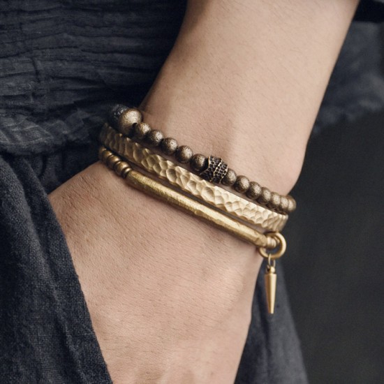 Volcanic stone Bracelets Original design Brass Three combinations bracelets Volcanic stone Bracelets Original design Brass Three combinations bracelets