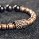 Good luck Bracelets for women Original design Brass obsidian bracelets for men