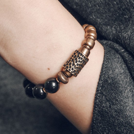 Good luck Bracelets for women Original design Brass obsidian bracelets for men Good luck Bracelets for women Original design Brass obsidian bracelets for men