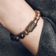 Good luck Bracelets for women Original design Brass obsidian bracelets for men