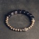 Ebony beads Bracelets for men texture Brass Dzi Beads bracelets for women