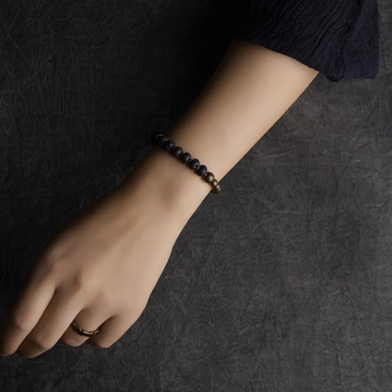 Volcanic Stone Bracelets for women Meteorite Brass Beads Bracelet for men Volcanic Stone Bracelets for women Meteorite Brass Beads Bracelet for men