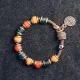 Colored Glass beads Bracelets for women Brass meteorite Beads bracelets