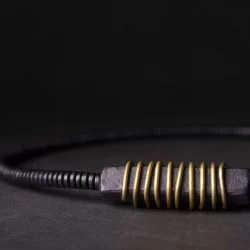 Brass Wire Wrapped Ebony Design Bracelets Ebony Bead Bracelet