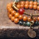 Weathered Bodhi Root Bracelets for women Aquatic agate brass beads bracelet for men