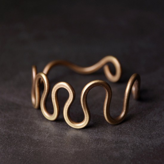 Curve brass bracelet for women brass bracelet for men Curve brass bracelet for women brass bracelet for men