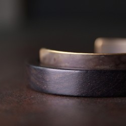 Ebony with brass bracelet for women Ebony brass curve bracelet for men