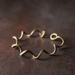Thin curve brass bracelet for women brass curve bracelet for men