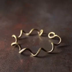 Thin curve Copper bracelet for women Copper curve bracelet for men