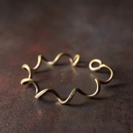 Thin curve Copper bracelet for women Copper curve bracelet for men