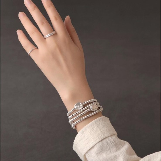 Eternal Heart Luck Bracelet 999 Sterling Silver Bead Bracelet Eternal Heart Luck Bracelet 999 Sterling Silver Bead Bracelet