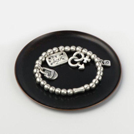 Love couple Beaded Bracelets 990 Sterling Silver Bead Bracelet Love couple Beaded Bracelets 990 Sterling Silver Bead Bracelet