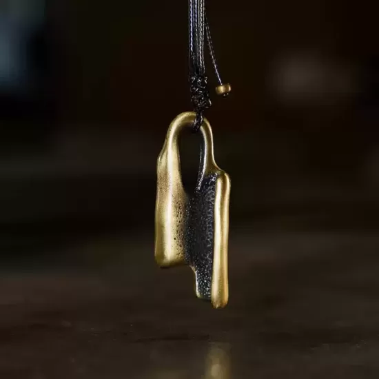 Abstract Curved Brass Pendant Necklace Abstract Curved Brass Pendant Necklace