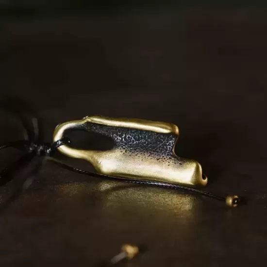 Abstract Curved Brass Pendant Necklace Abstract Curved Brass Pendant Necklace