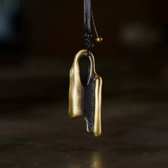 Abstract Curved Brass Pendant Necklace Abstract Curved Brass Pendant Necklace