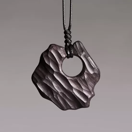Abstract Ebony Wood Cutout Pendant Necklace Abstract Ebony Wood Cutout Pendant Necklace