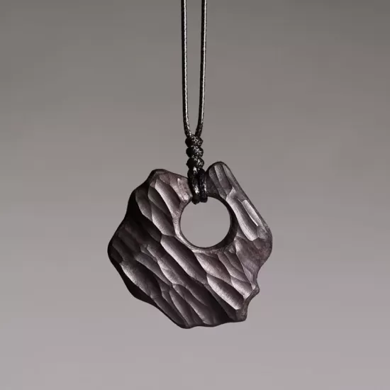 Abstract Ebony Wood Cutout Pendant Necklace Abstract Ebony Wood Cutout Pendant Necklace