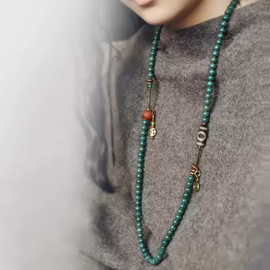Bodhi Root Long Beaded Necklace & Wrap Bracelet Bodhi Root Long Beaded Necklace & Wrap Bracelet