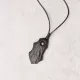 Carved Ebony Wood Shield Pendant Necklace Carved Ebony Wood Shield Pendant Necklace