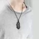 Carved Ebony Wood Shield Pendant Necklace Carved Ebony Wood Shield Pendant Necklace