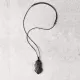 Carved Ebony Wood Shield Pendant Necklace Carved Ebony Wood Shield Pendant Necklace