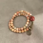 Coral Stone Double-Wrap Beaded Bracelet
