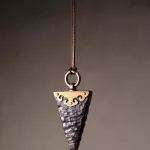 Ebony Wood & Brass Arrowhead Pendant Necklace