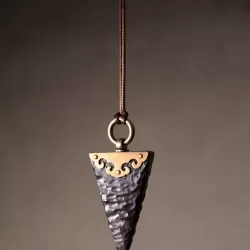 Ebony Wood & Brass Arrowhead Pendant Necklace Ebony Wood & Brass Arrowhead Pendant Necklace