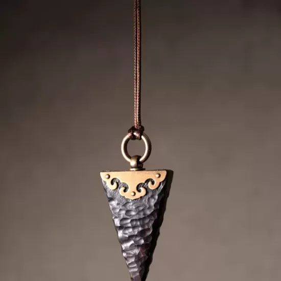 Ebony Wood & Brass Arrowhead Pendant Necklace Ebony Wood & Brass Arrowhead Pendant Necklace